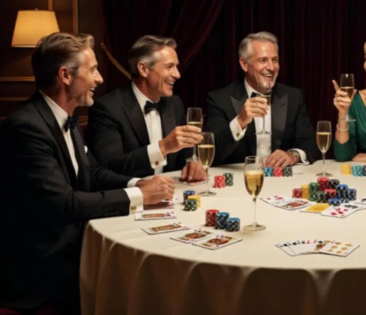 Table de célébration poker élégante avec verres et cartes en décor